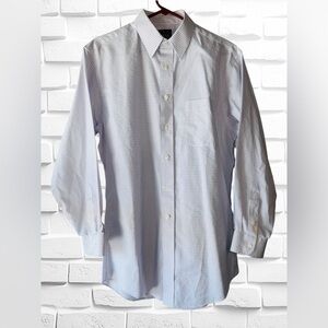 Jos A Bank Mens Size 15.5 33 White w/Blue Checker 100% Cotton Tailored Fit Shirt
